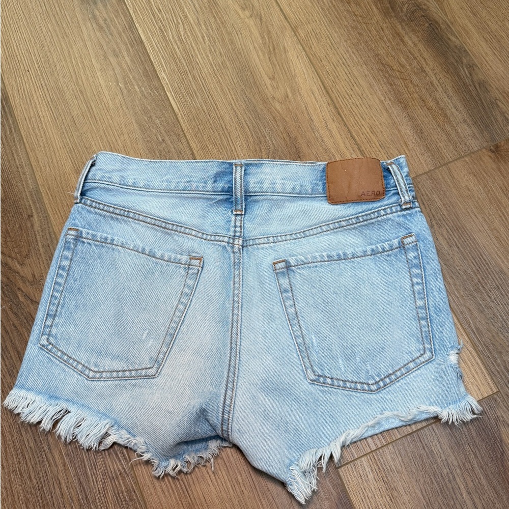 Aeropostale Slouchy Boyfriend Distressed Light Blue Denim Shorts Size 4 | Summer - Picture 7 of 10